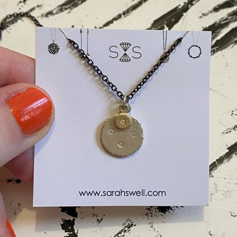 Sarah Swell Jewelry Double Coin Necklace NEW